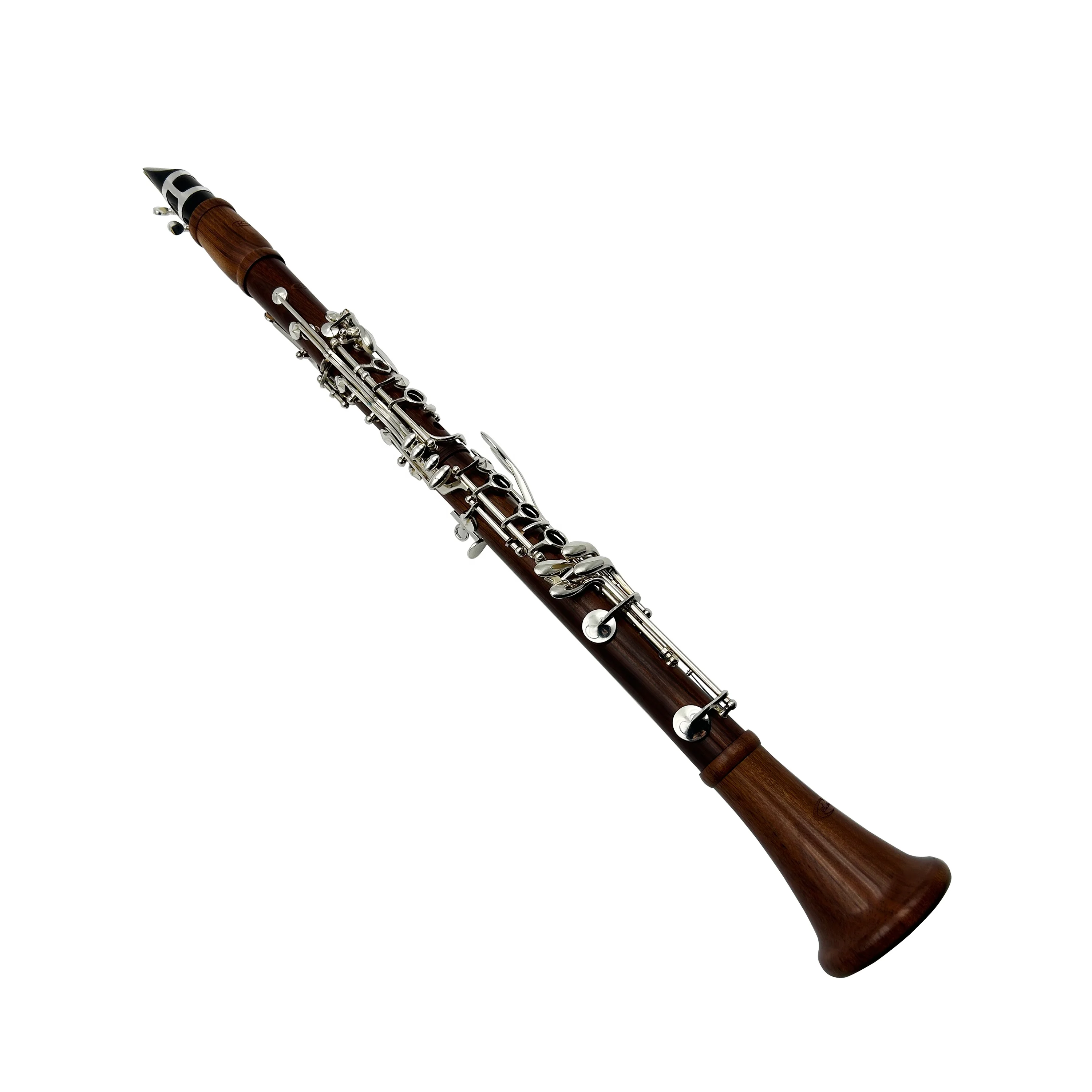 Bb‑tone 17‑Key Professional Clarinet Rosewood Body Silver‑Plated Keys Woodwind Instrument with Carry Case for Band Performance