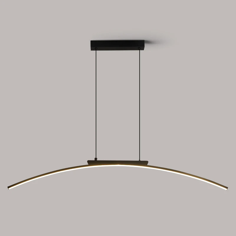 Contemporary Dining Room Pendant Light Sleek LED Arc Hanging Lamp Adjustable Brightness Energy Efficient Ideal for Kitchen Resta