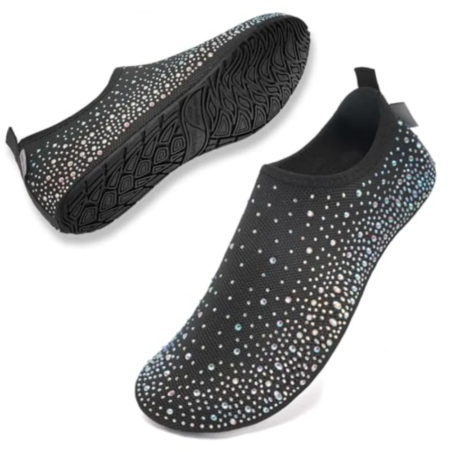 Womens Barefoot Water Shoes Travel House Slippers for Indoor and Outdoor Aqua Socks for Beach Swim Surf Yoga Dancing Camping Mu