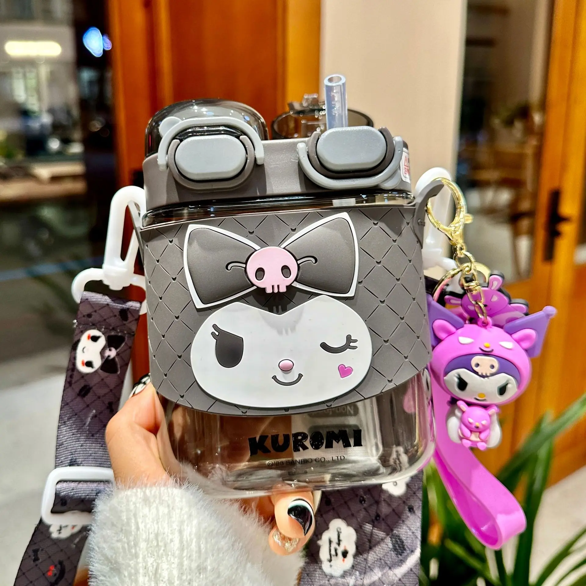 

Spring and Summer Sanrio Kuromi Children's Water Cup Tritan Material Double Drink Cup Boys and Girls Kindergarten Plastic Kettle