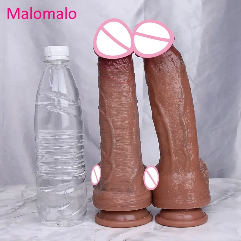 Realistic big double silicone thick dildo vaginal masturbators soft penis erotic toy gift for women G-spot anal sex flesh Dick