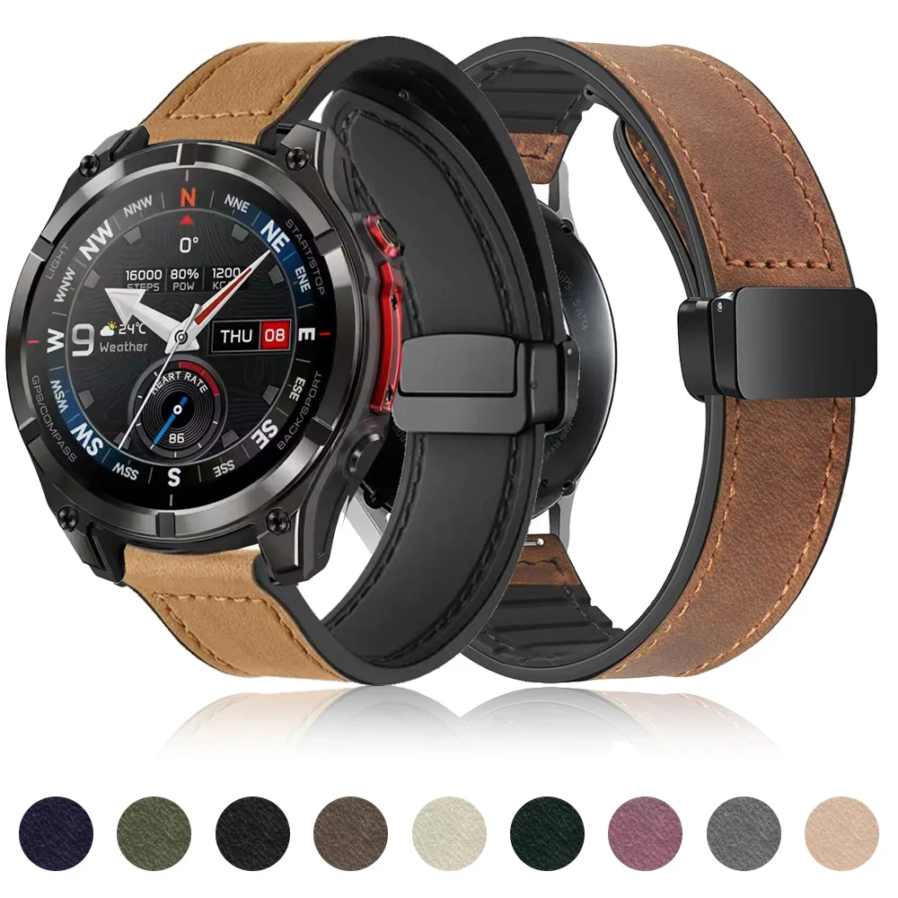 Pulseira de couro macio para Zeblaze Stratos 4 Pro, 20 mm e 22 mm, para homens e mulheres, acessório para a pulseira do Zeblaze Stratos 4 Pro.