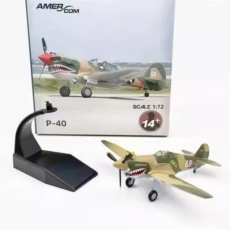 

AMER Diecast 1:72 P-40 Fighter Jet Flying Tigers No. 68, модель самолета из сплава, коллекция, украшение для дисплея, игрушка в подарок