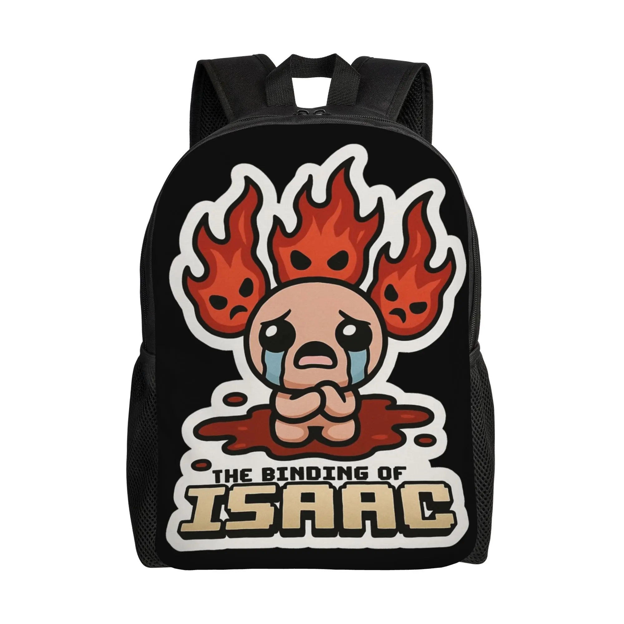 

The Binding of Isaac Inspired Flame Backpack Cycling Backpacks Male Modern High School Bags Custom Print Rucksack
