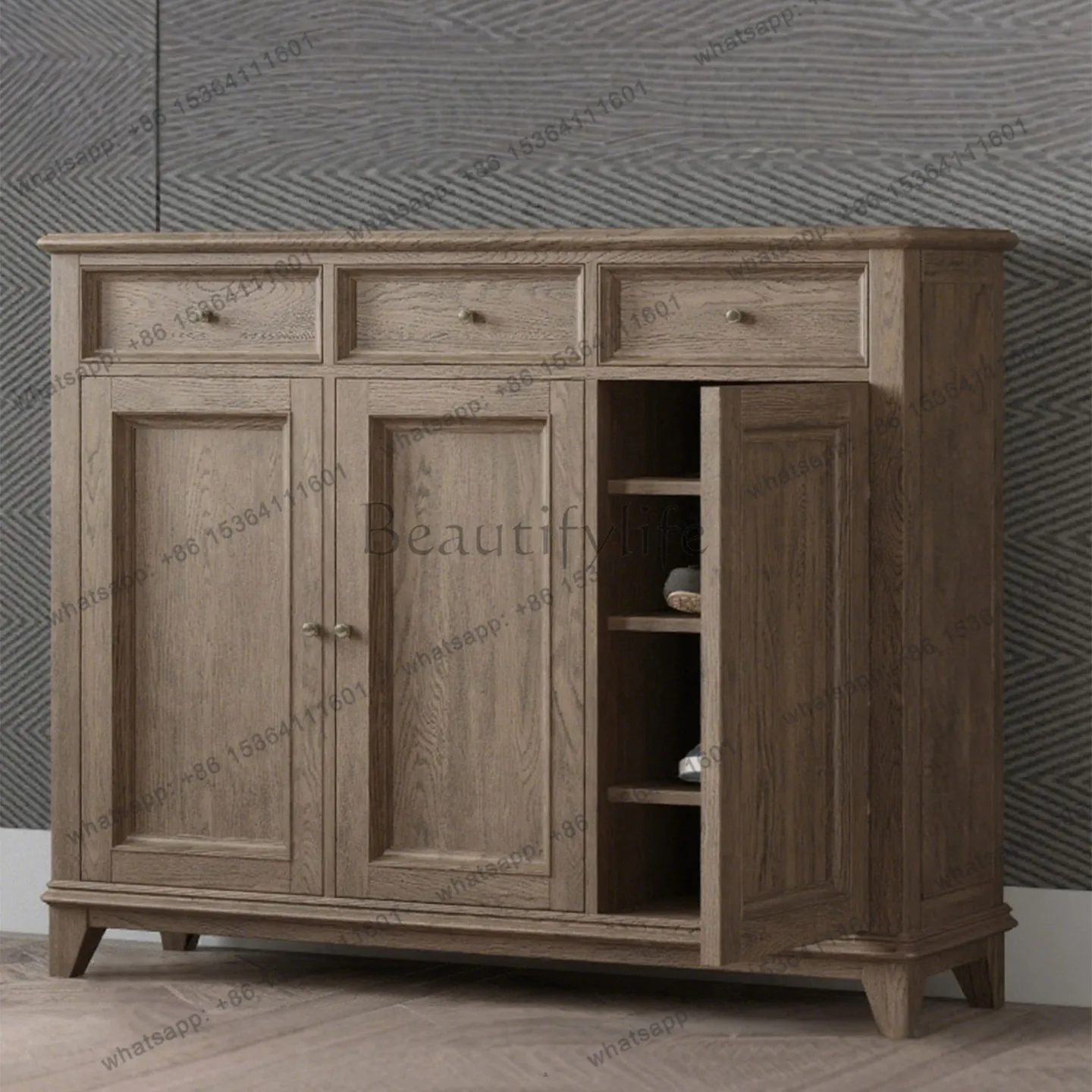 

American home shoe cabinet retro and old wall entrance locker