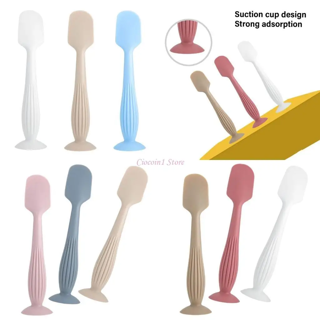 Y1ub 3pcs محمولة طفل حفاضات الحاف حفاضات القشدة أداة ملعقة السيليكون ملاء