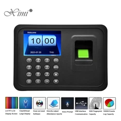 OEM Biometric Time Attendance System 2.4 LCD Screen Fingerprint Time Attendance Machine for Employees Optional Built-in Battery