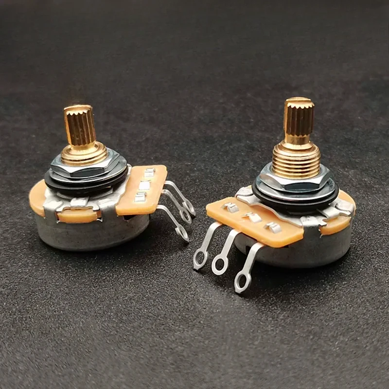 

10Pcs Pure Brass Shaft Guitar Pots Log A or Linear 250K/500K Brass Shaft Volume Tone Potentiometers for Electric Guitars