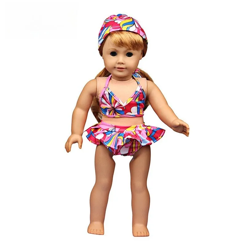 Accessoires de vêtements de poupée bjd de 18 pouces, ensemble de maillot de bain d'été pour poupée reborn