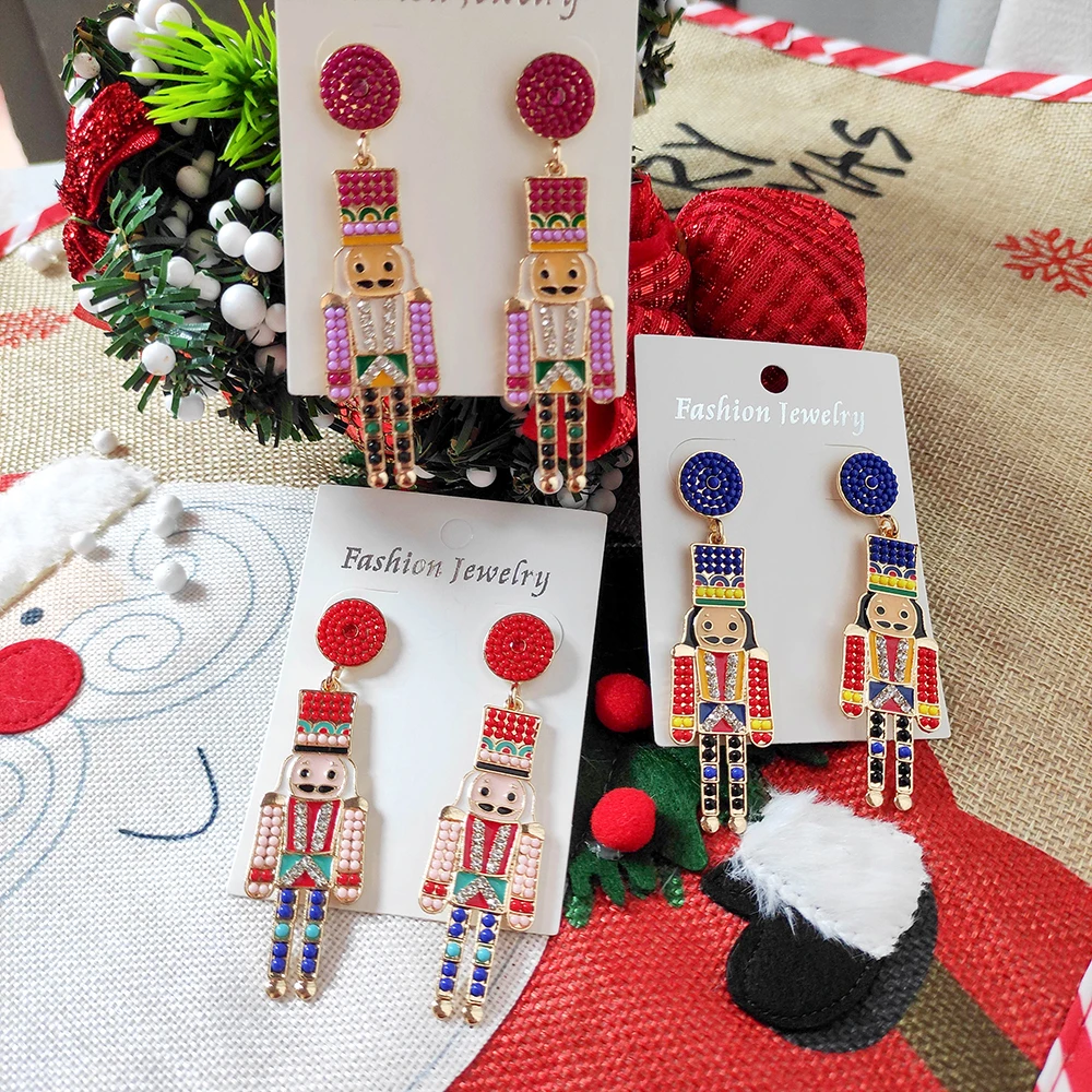 Best Lady Cartoon Characters Nutcracker Guards Drop Earrings for Woman Girls Jewelry Daily wear