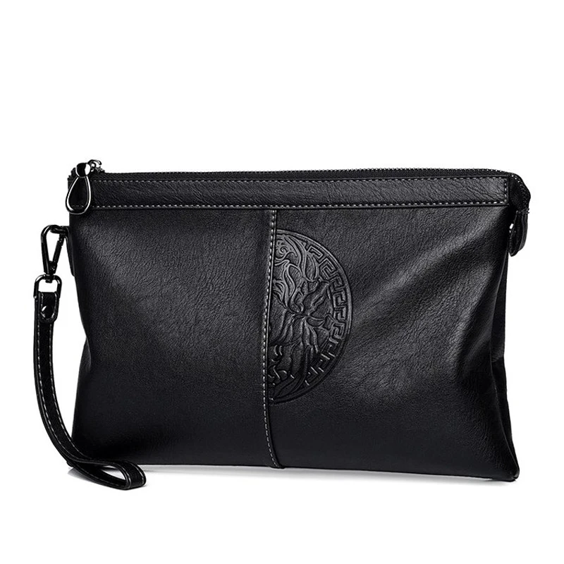 

Men's clutch bag handbag Soft leather long zipper wallet 6-card phone bag Wrist Bag pochette uomo 클러치 клатч мужской