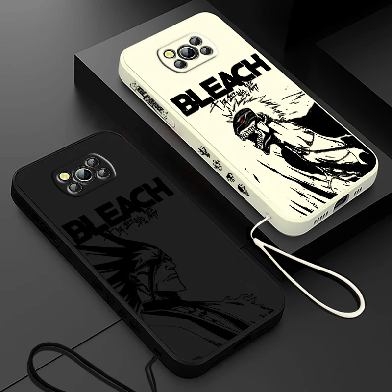 BLEACH Thousand Year Blood War For Xiaomi Poco Cover For X4 X3 F4 NFC M6 M5 M4 M3 GT S Pro 4G 5G Liquid Left Rope Phone Case