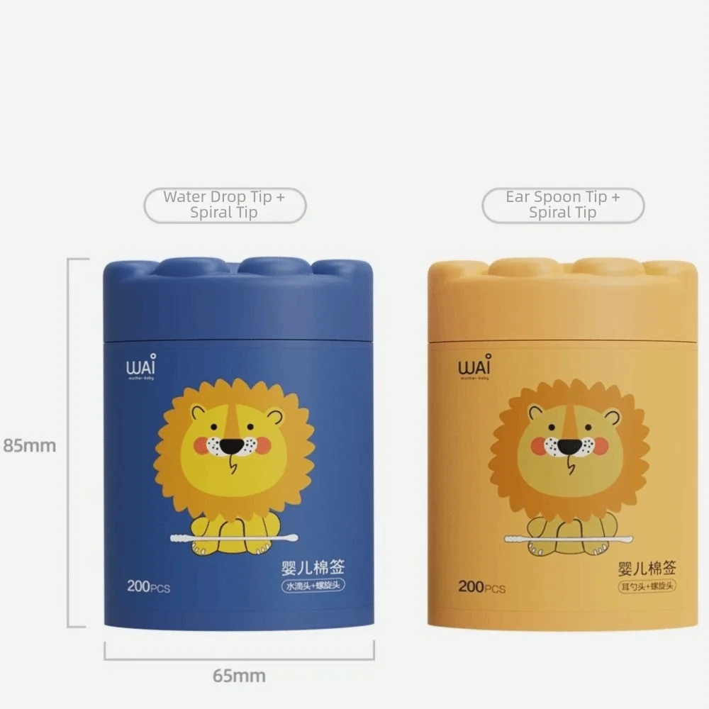 Convenient Double-headed Cotton Swabs Disposable with Packing Box Makeup Cotton Swabs Ear Cleaner Home Use