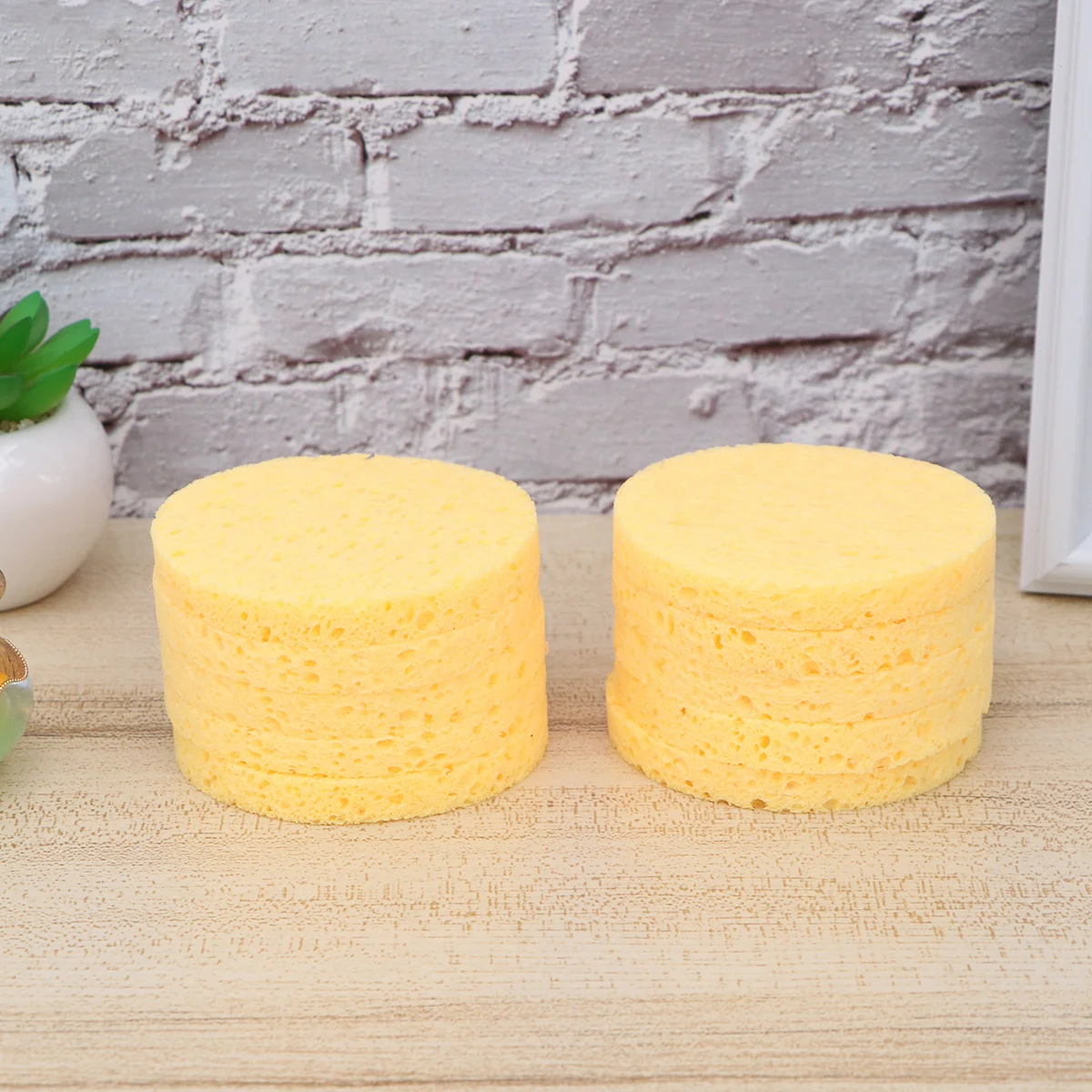 10 Stück Make-up-Entfernungsschwamm, natürlicher Holzzellstoff, Gesichtsschwamm, perfekt für Creme, Puder, Rouge, Sonnencreme-Entfernung