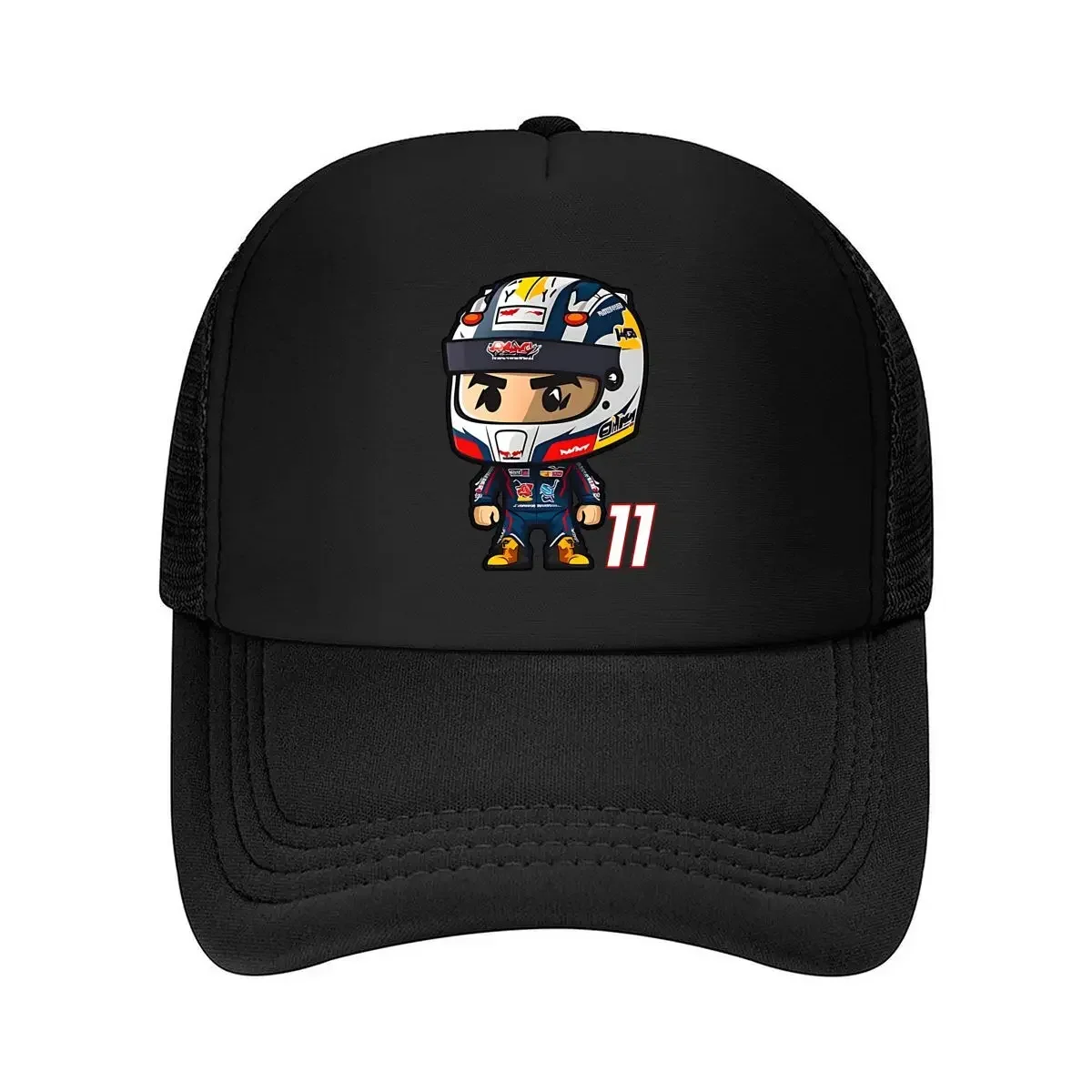 2026 Motorsport - themed Art Cartoon Racer with '11' for Motorsport - cultural Design Mesh Baseball Cap