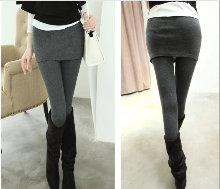 2023 Spring Autumn New Fashion Korean Bottom Pants Winter Breathable Fitness Leggings Female Skirts Fake One Pleated Bottom Pant