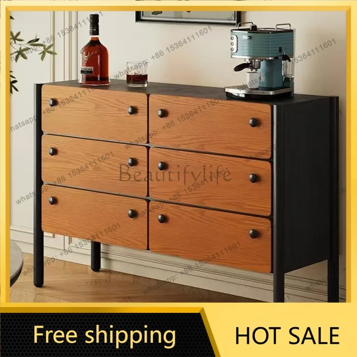 XX. French retro solid wood chest home wall bedroom living room cabinet