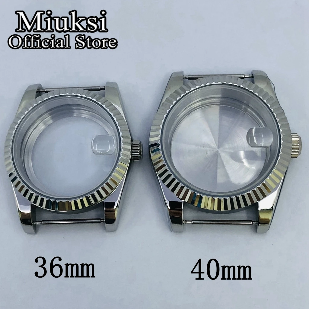 Miuksi 36mm/40mm watch case sapphire crystal fit NH35 NH36 NH34 ETA2824 2836 PT5000 Mingzhu DG2813 3804 Miyota8215 movement