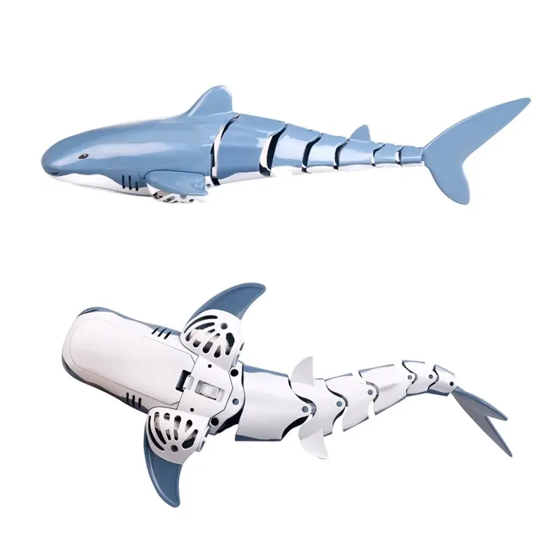 B05C-Electric RC Shark 2.4G Remote Control Fun Animal Bath Tub Pool Submarine For Kids Cool Stuff Blue