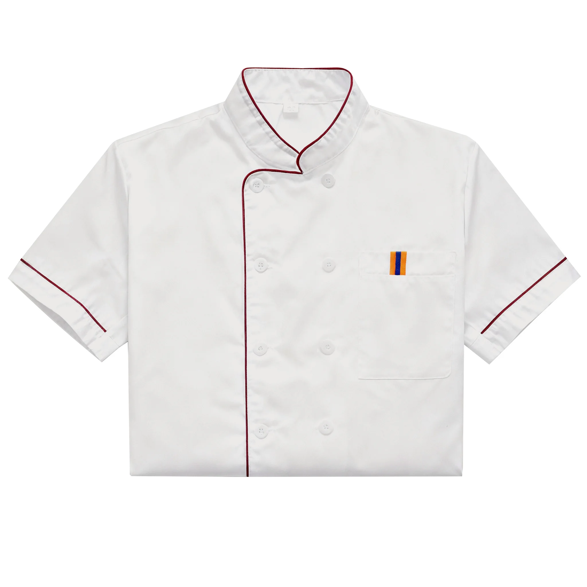 Casaco de chef de manga curta masculino uniforme casual solto jaqueta de catering branco vestuário de cozinha profissional para funcionários de restaurante