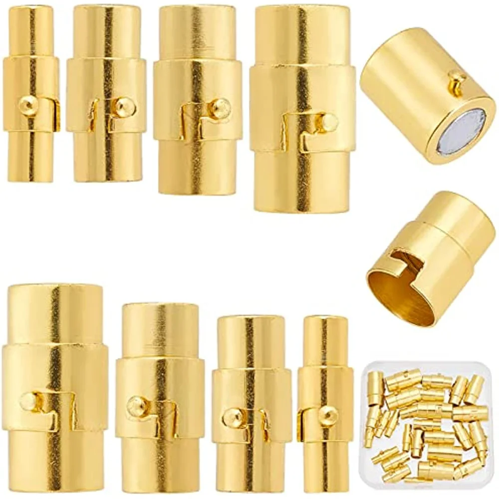 

1 Box 32 Sets 4 Sizes Kumihimo End Caps Jewelry Magnetic Clasps Leather Cord End Cap Magnetic Clasps 3mm 4.8mm 6mm 8mm DIY