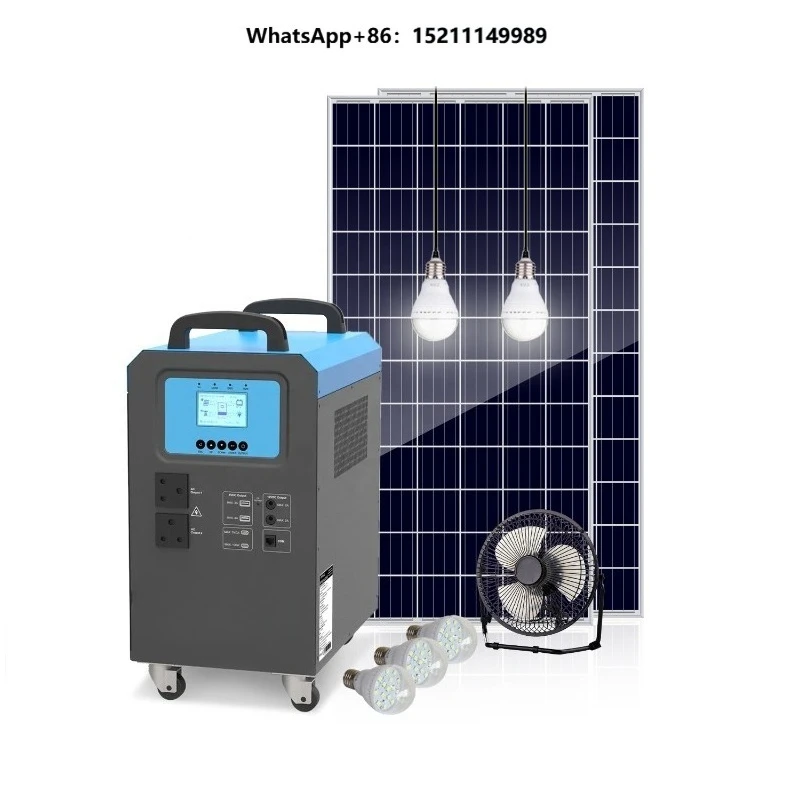Home Use Portable 1500W MPPT Solar Generator 2 Units Solar Panel Lithium Battery Off-grid Solar