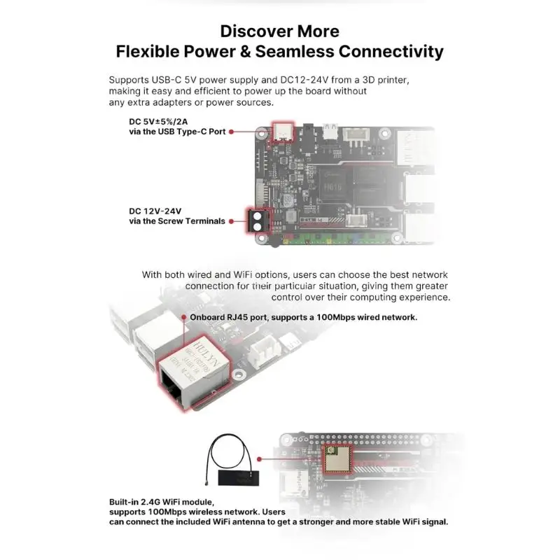 Powerful 3D Printer BTT V1.2 Control Board Quadcore64bit ARM CortexA53 1.5GHz Processor 1GB DDR3 Dropship