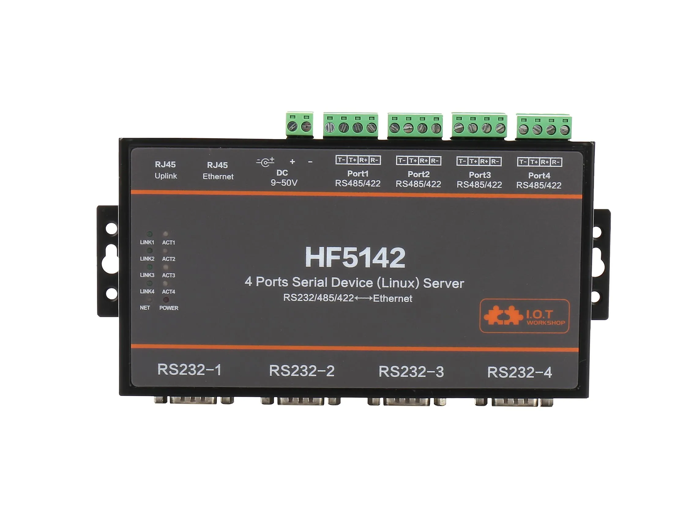 Home HF5142 4 ports Serial Network Server FreeRTOS Device RS232/RS485/RS422 to Ethernet Converter TCP IP Telnet Modbus