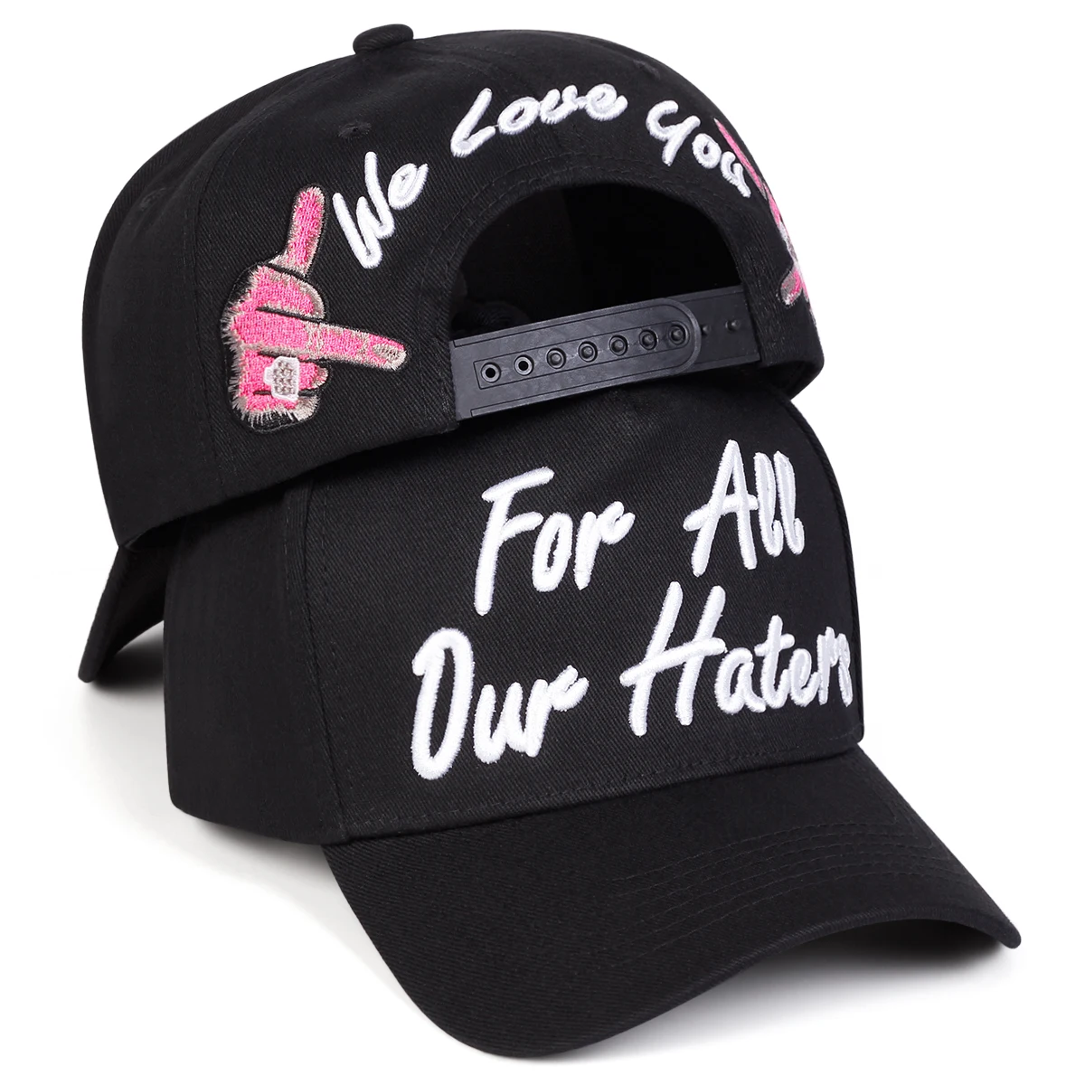 Unisex FÜR ALLE UNSEREN HATERS Baseballkappen mit Stickerei, Frühling und Herbst, verstellbare Freizeithüte für den Außenbereich, Sonnenschutzhut, Sportkappe – Detail 5