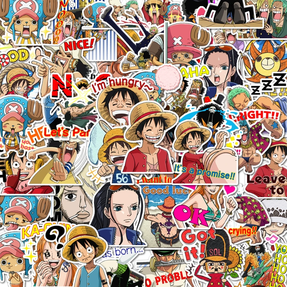 48pcs Party gifts, funny animated One Piece stickers, wall tabletop mugs and other decorations that can be used for the party