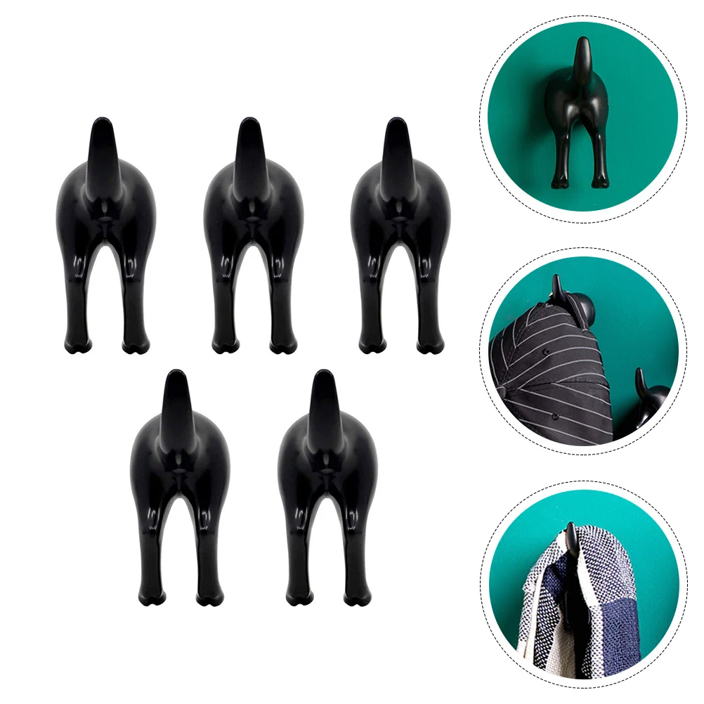 

5 Pcs Heavy Duty Clothes Mounted Hooks Tail Decorative for Hanging Tie Sundries Pothooks Towel