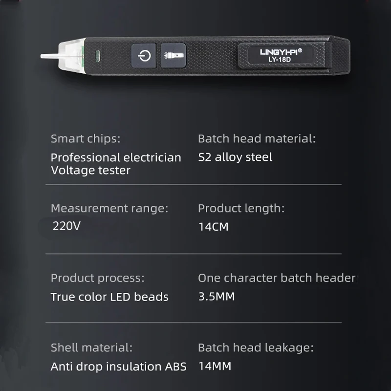Non-Contact Voltage Tester Pen Voltage Tester Voltage 220V Live/Zero Wire Tester with Alarm and Flashlight