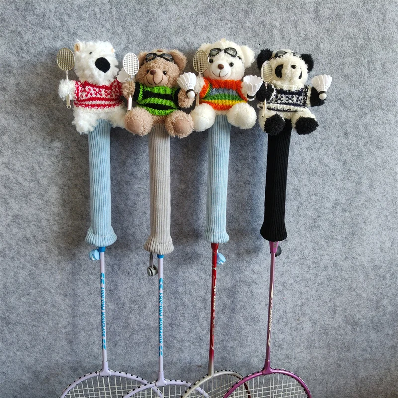Fashion Little Badminton Racket Handle Cover Plush Doll Grip Protectors Handcraft Gift