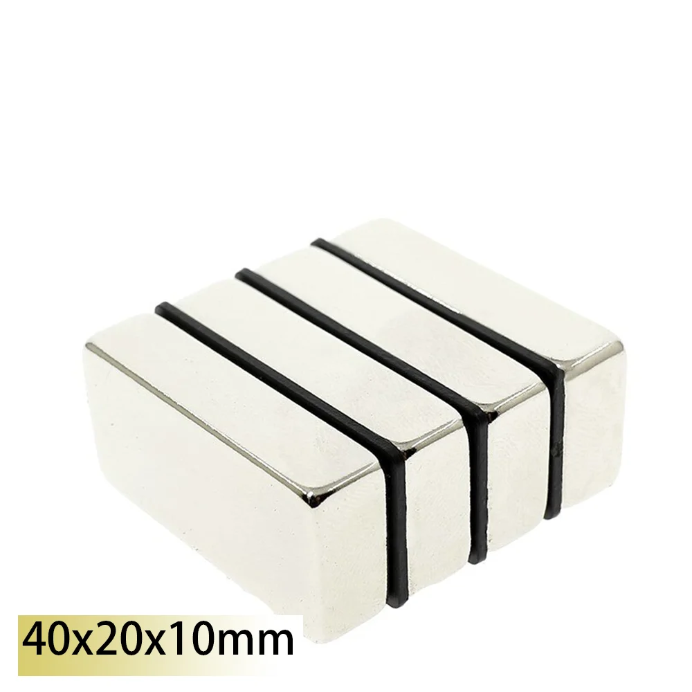 

20/25pcs 40x20x10mm Rectangle Square Neodymium Bar Block Strong Magnets Rare Earth Magnets Search Magnetic Bar for Toy Glass