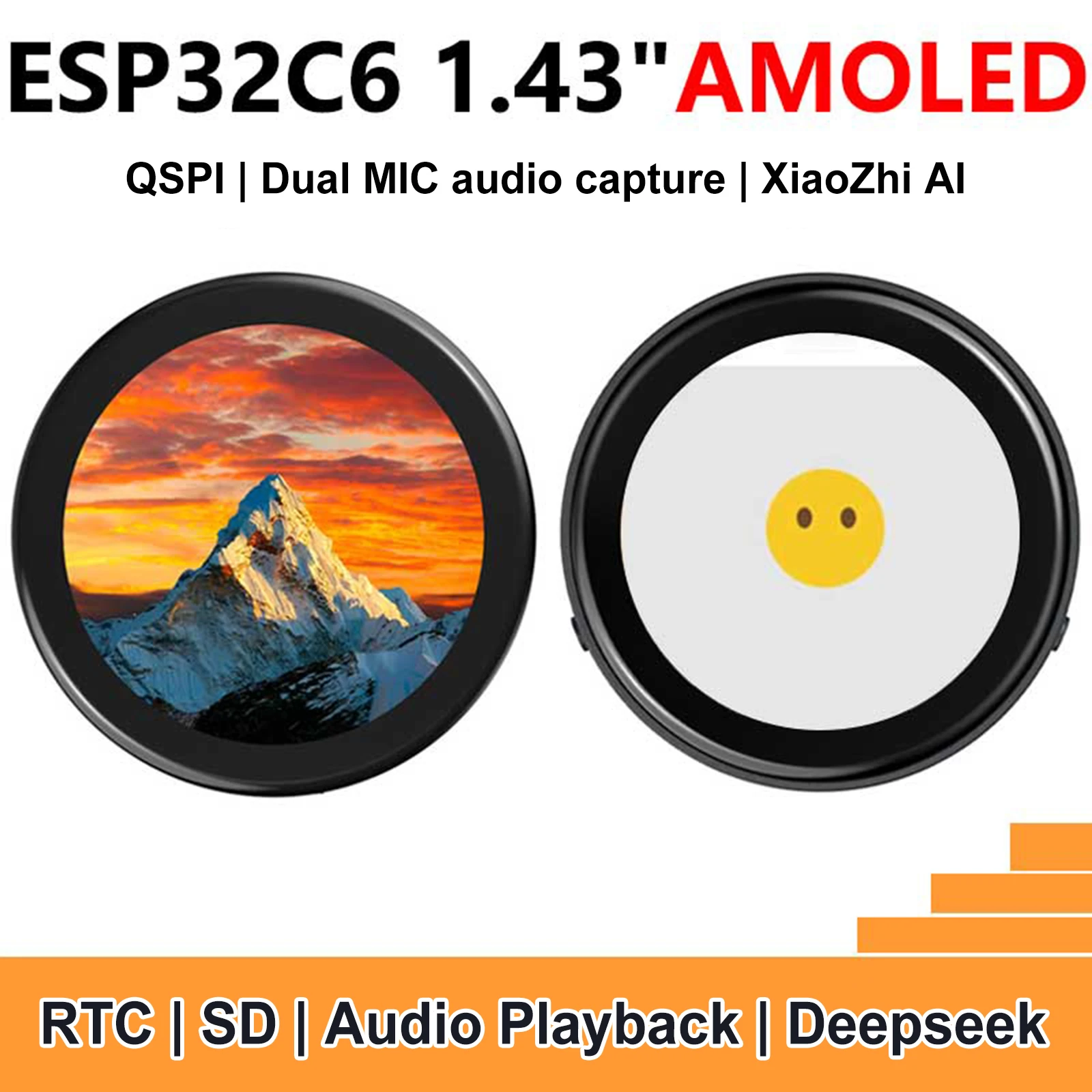 DeepSeek AI صوت الدردشة روبوت ESP32 C6 مجلس التنمية 1.43 بوصة AMOLED شاشة تعمل باللمس مستديرة مساعد المنزل الذكي ل Xiaozhi #3