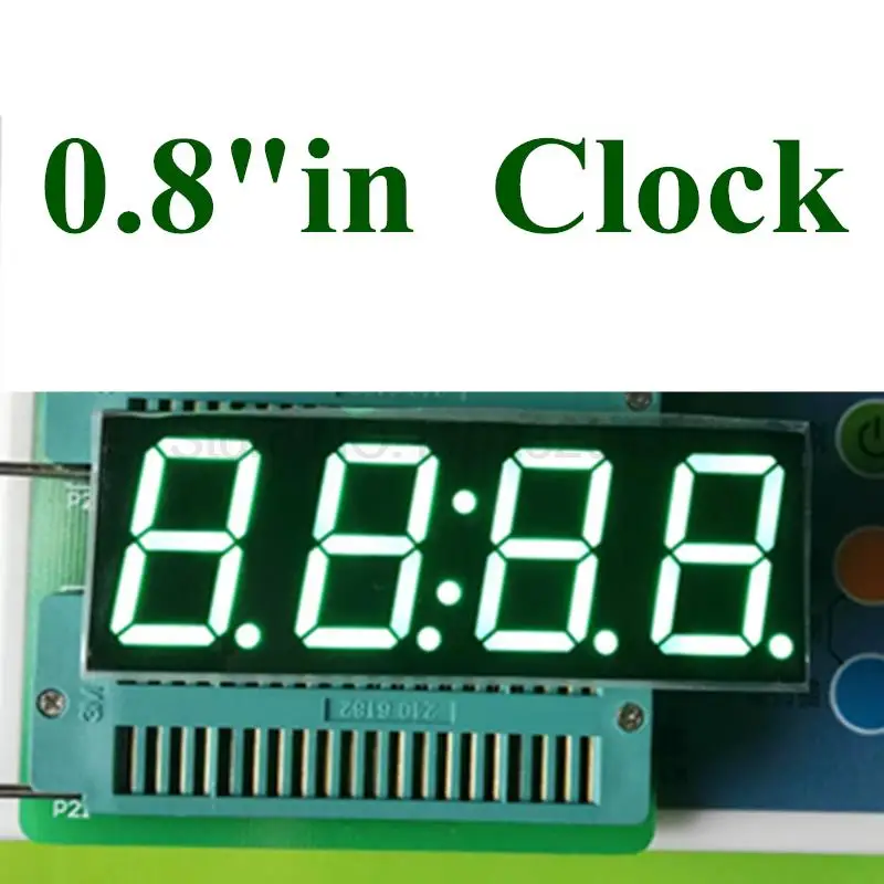 

10PCS 0.8 Inch 7 Segment 4 Digit Super green 0.8" 0.8in Clock TIME LED Display Common cathode