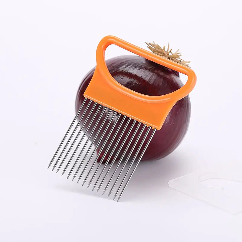 2021 New Kitchen Gadgets Onion Slicer Tomato Vegetables Safe Fork Vegetables Slicing Cutting Tools