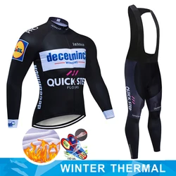 Winter Cycling Clothing Suit Black Quick Step Warm fleece Bike Sports Set MTB Men's Suit Bike Costume Bicycle Jacket pants kit