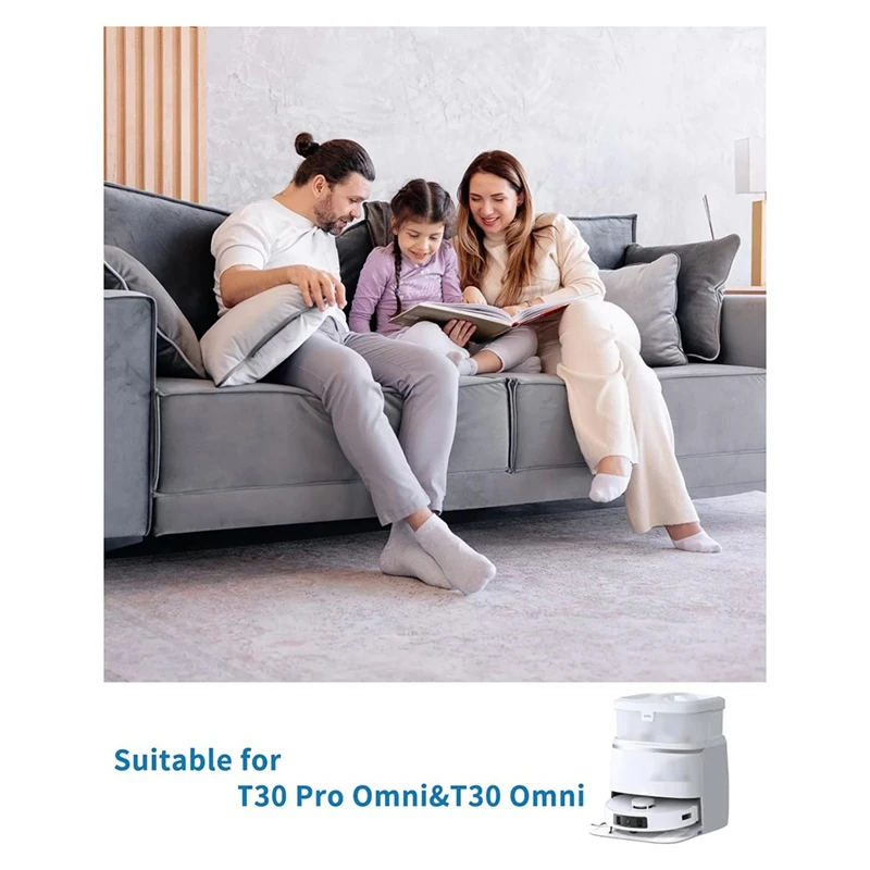 ملحقات لـ ECOVACS DEEBOT ، T30 برو ، روبوت أومني ، فرشاة رئيسية ، فلاتر قماش ، أكياس غبار فرش حافة