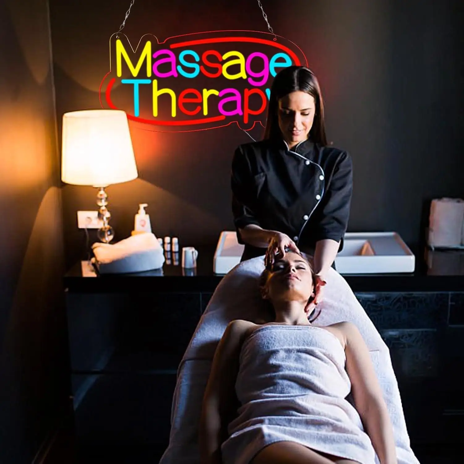Massage Therapy Neon Sign USB Dimmable LED Wall Light For Massage Spa Salon Wellness Shop Business Window Wall Decoration