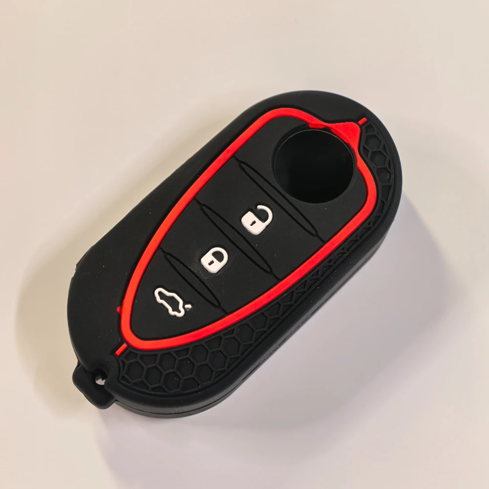 حافظة غطاء مفتاح السيارة من جل السيليكا لألفا روميو ميتو جيوليتا 159 4C GTA إلخ. 3 أزرار مفتاح السيارات مفتاح قذيفة غطاء للحماية #4