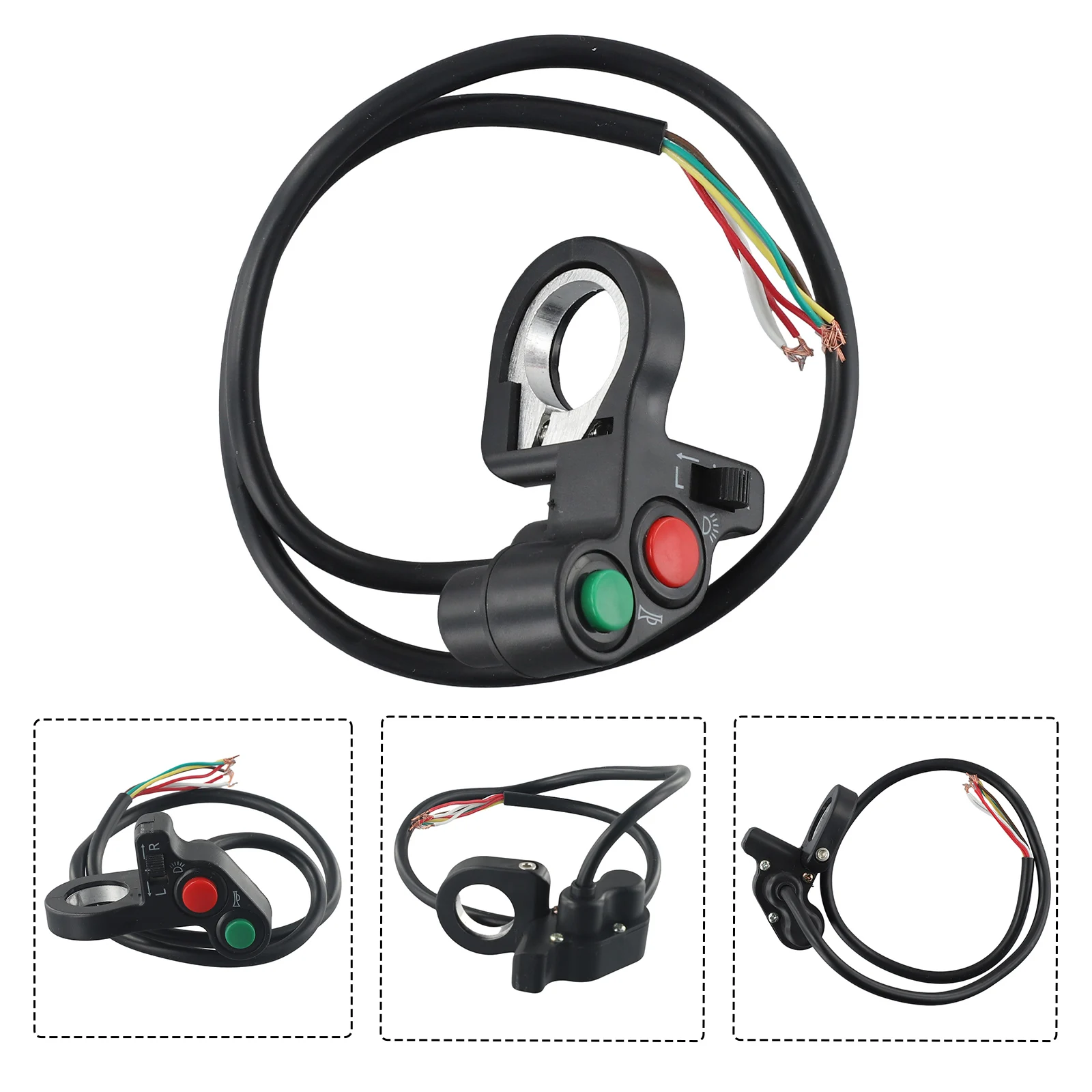 Cycling Switch Cable Power Switch Three function Vehicle Accessories Scooter Electric Turn Signal Horn Headlight Switch