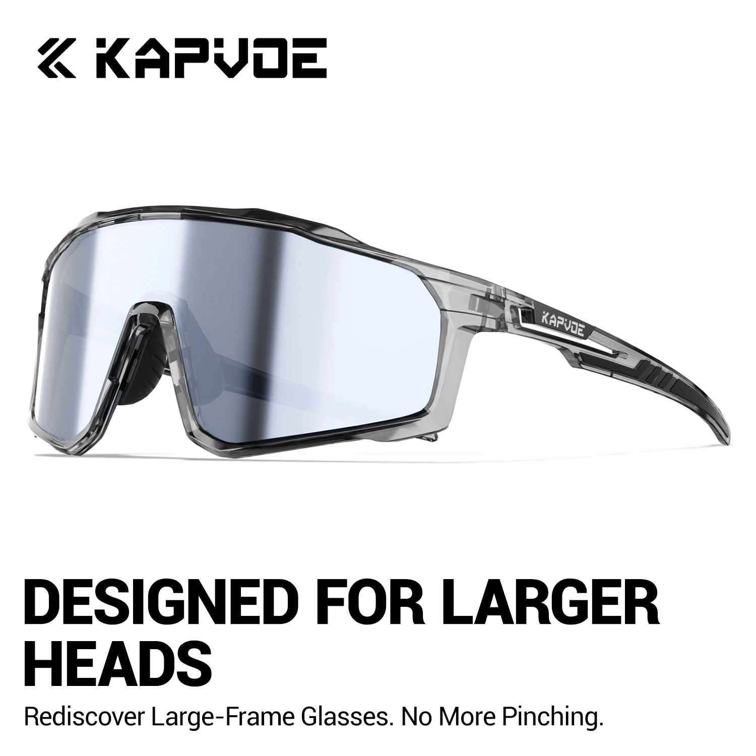 

KAPVOE MTB Bike Eyewear Camping Accessories Men Sports Sunglasses Bicycle UV400 Outdoor Large Size Photochromic Cycling Glasses