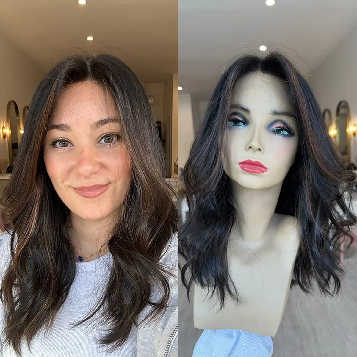 

Темные парики с блондными мелиями, синтетический парик с HD-кружевом спереди, реалистичная линия волос, 18 дюймов, без клея, для женщин с алоpecia и выпадением волос