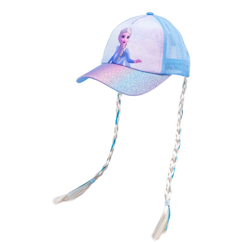 Disney-gorra de béisbol de Frozen para niños, gorro transpirable de Anna y Elsa, dibujos animados, ajustable, regalo para niñas