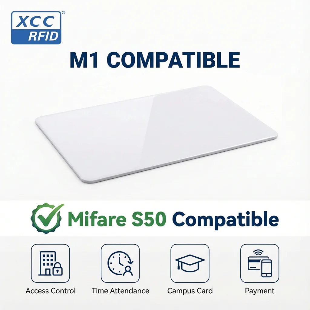 F08 RFID IC White Card 1K 13.56MHz ISO14443A Blank PVC Rewritable Smart Card for Access Control Door Lock System