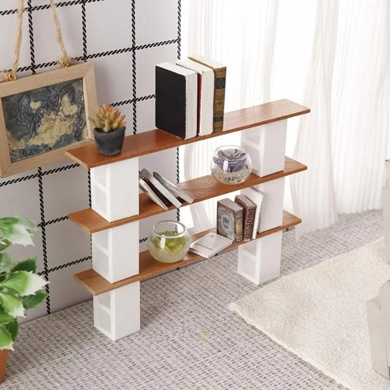 

Bookcase Miniature Wooden Cabinet For Dollhouses Bedroom Living Room Decors DIY Craft Project Tiny House Furniture 24BE