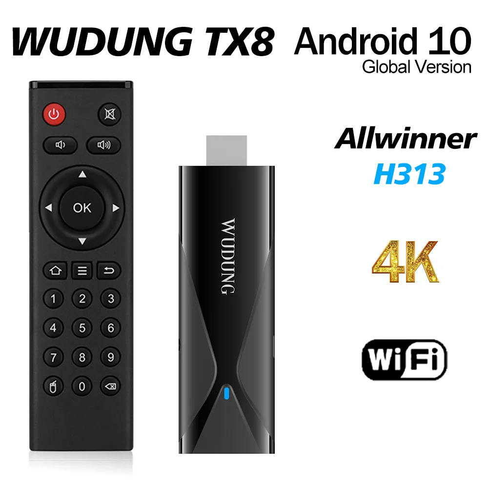 

ТВ-приставка Wudung TX8 Mini 2G 16G Allwinner H313 Android 4K, мини-бокс для ТВ с поддержкой Wi-Fi 2.4G и Bluetooth 5.0, медиаплеер 4K Ultra HD, ТВ-приставка