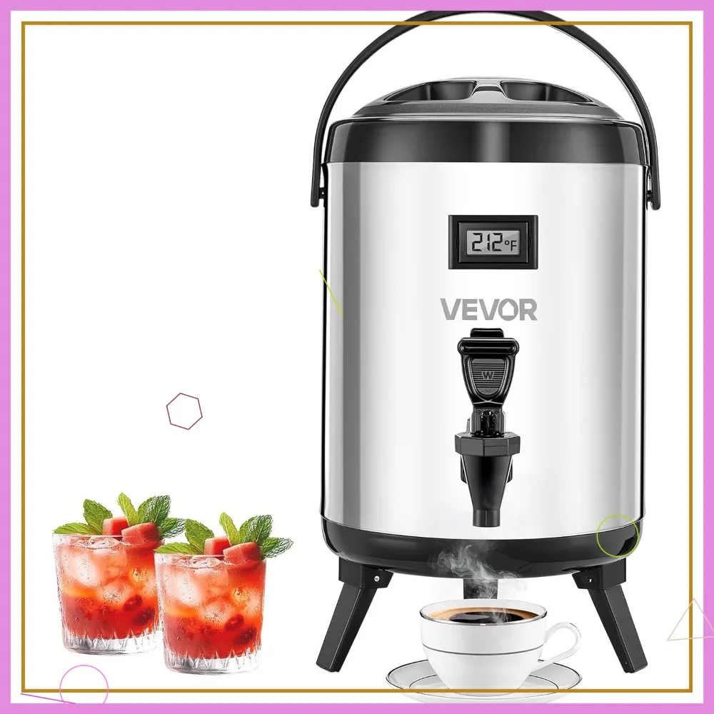 

Термос-диспенсер для напитков из нержавеющей стали на 5,7 л с краном и дисплеем температуры для горячих и холодных напитков