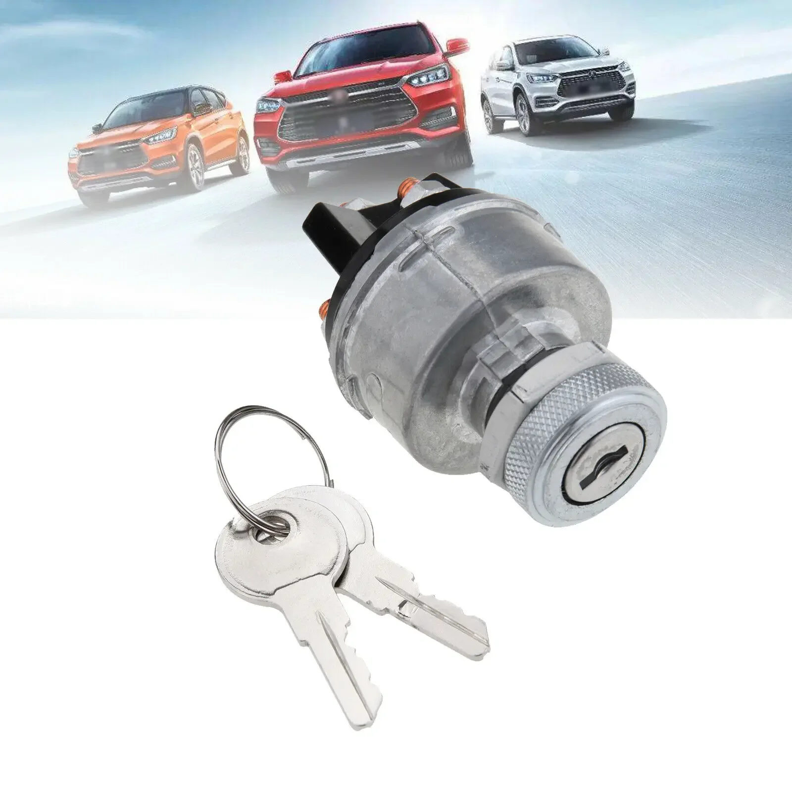 

Universal 4 Position Ignition Key Switch Lock Fit for Car Tractor Trailer Forklift Auto Vehicle Starter Silver